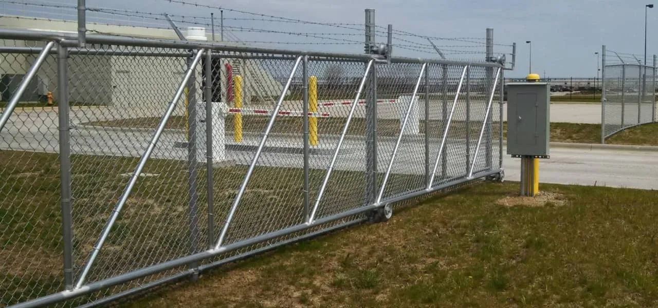 Chain link fence installation at Austin commercial property